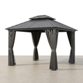 Hardtop Gazebo Built for All-Weather Protection, Galvanized Steel Roof, 10x10 Ft Coverage, Screen Included