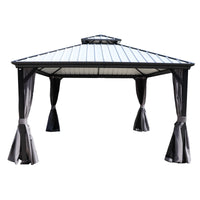 10-Ft X 10-Ft Caesar Gray Gazebo with Hardtop Roof (Screen Included)