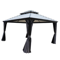10-Ft X 10-Ft Caesar Gray Gazebo with Hardtop Roof (Screen Included)