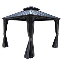 10-Ft X 10-Ft Caesar Gray Gazebo with Hardtop Roof (Screen Included)