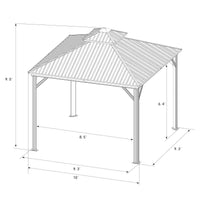 10-Ft X 10-Ft Caesar Gray Gazebo with Hardtop Roof (Screen Included)
