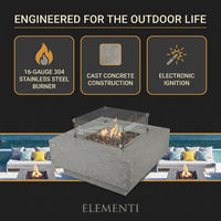 Manhattan Outdoor Fire Pit 36 In. X 36 In. Square Concrete Propane Fire Table with Lava Rocks and Cover — Results & Stats