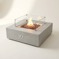 Propane Fire Pit Table Built for Outdoor Entertaining, 36x36 Cast Concrete, Stainless Burner, Lava Rocks