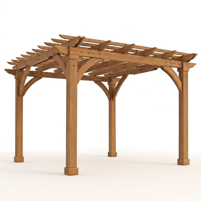 Cedar Pergola Designed for Outdoor Living, 10x10 Dimensions, FSC Certified Lumber, 6x6 Posts