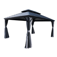 10-Ft X 10-Ft Caesar Gray Gazebo with Hardtop Roof (Screen Included)