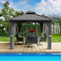 10-Ft X 10-Ft Caesar Gray Gazebo with Hardtop Roof (Screen Included)