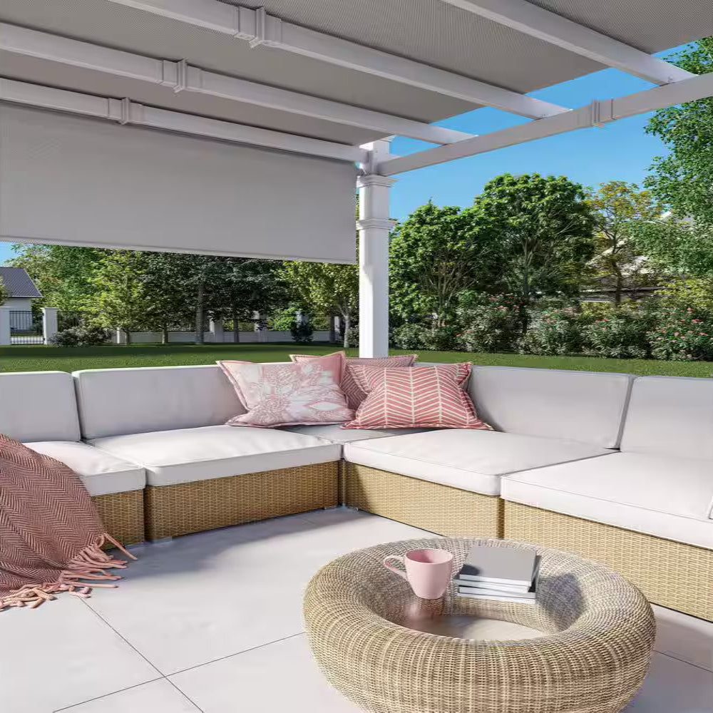 120"L X 120"W X 108"H Vinyl Malibu Canopy Pergola, White, VA42057